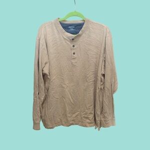 St. John’s Bay Tan Henley Shirt Mens XL